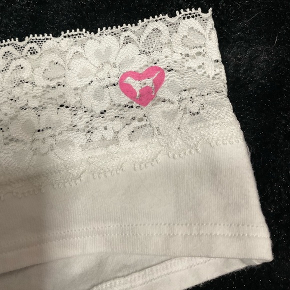 Rare Vintage PINK Victoria's Secret White Lace Hipster - Picture 3 of 8